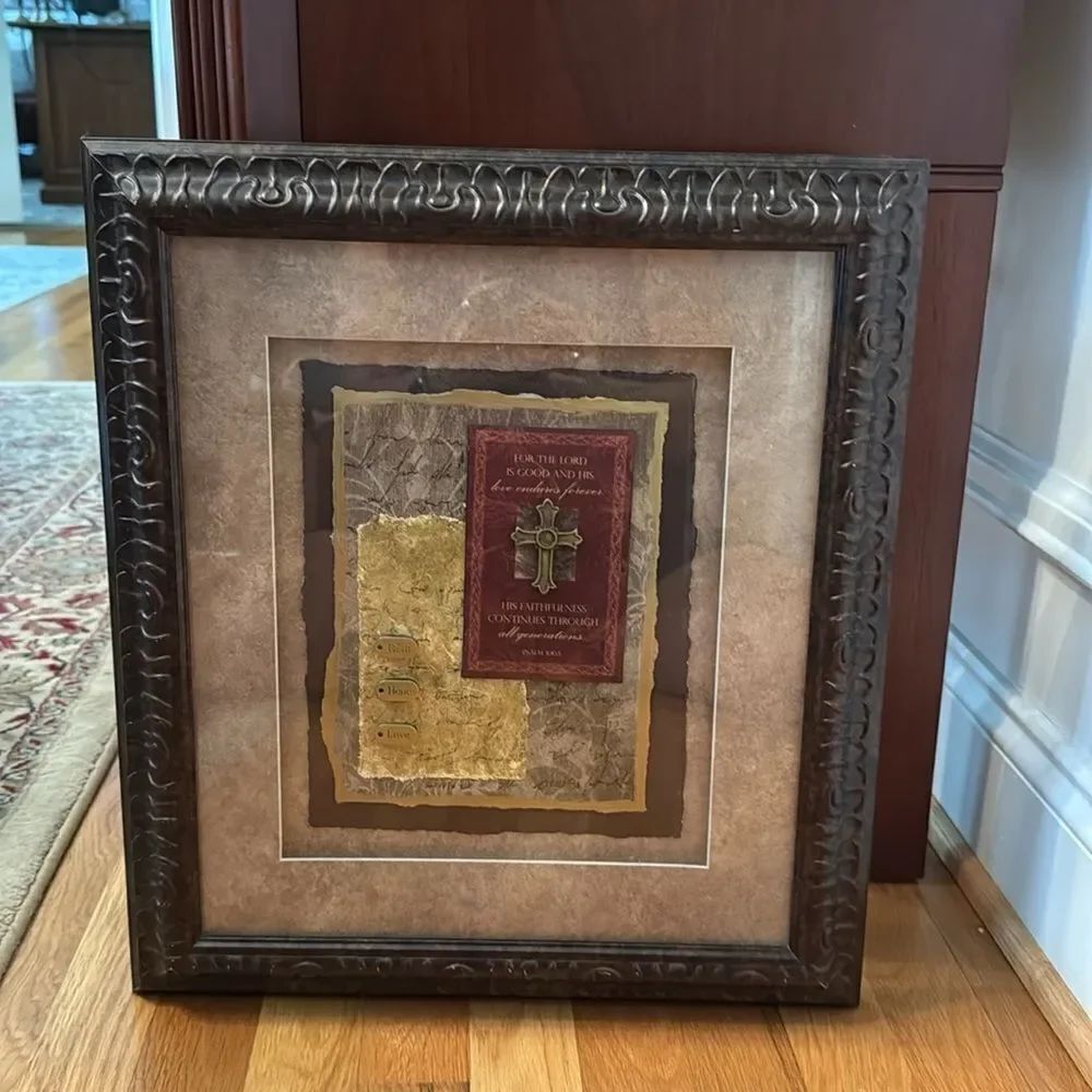 Framed Decorative Art with Cross